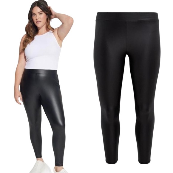 Torrid Full Length Signature Waist Black Faux Leather Legging Sz.3/3x/22-24 - Picture 1 of 11
